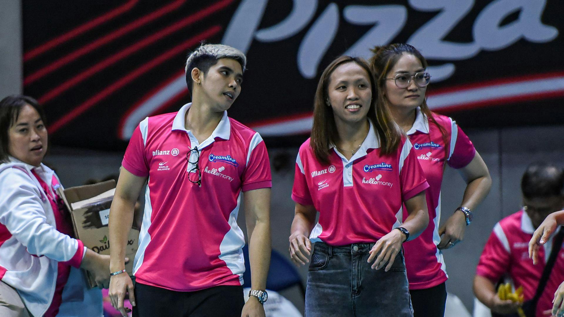 Why was Tots Carlos out during Creamline’s rivalry match vs Choco Mucho?